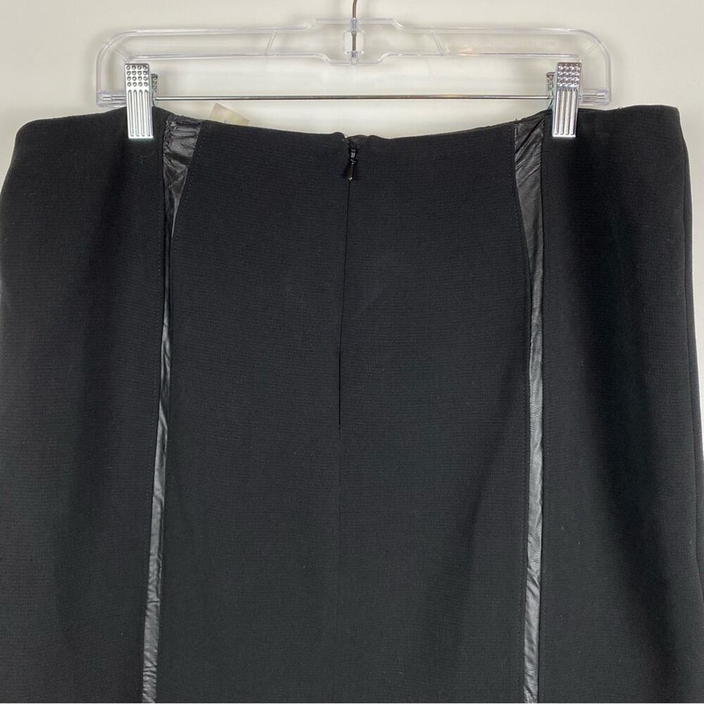 Peter Nygard Black Pencil Skirt Pleather Dart Accents Womens Size 14 - Picture 10 of 12